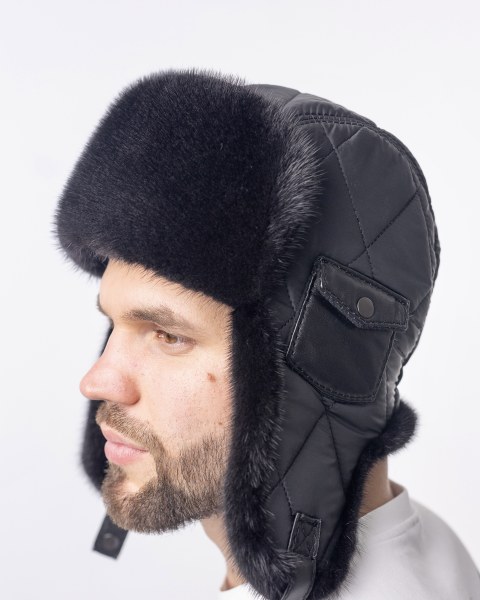 Модель НШН-001 из норки и плащевки 